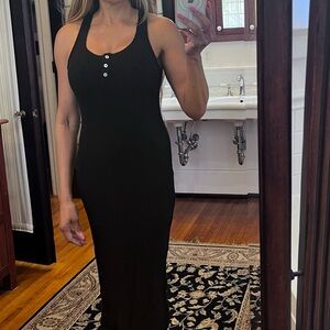 Black racer back dress
